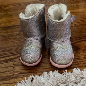 UGG Glittery Silver and Pink Kids Boots